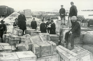 Suomeen palanneita jääkäreitä (1918).