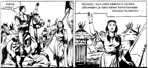 Tex Willer hyvästelee vaimonsa viimeisen kerran. Tex Willer hyvästelee vaimonsa Lilythin
