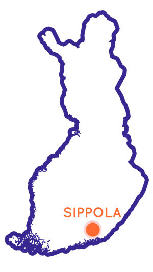Genom att klicka på kartan kommer du till en Google Maps-karta, där du kan se alla Egenland-resmål. Finlands karta som visar Sippolas position.