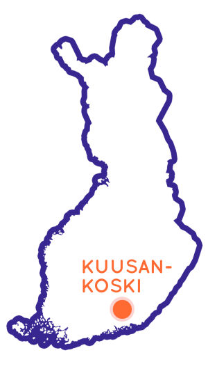 Genom att klicka på kartan kommer du till en Google Maps-karta, där du kan se alla Egenland-resmål. Finlands karta som visar Kuusankoskis position.