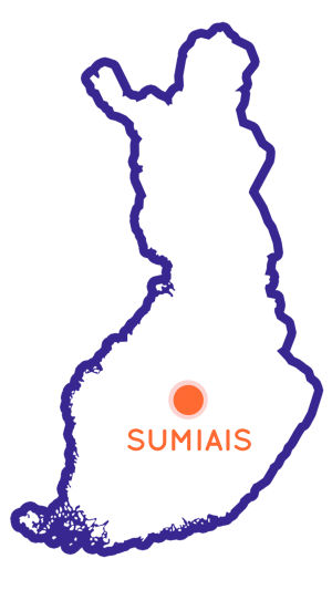 Genom att klicka på kartan kommer du till en karta, där du kan se alla Egenland-resmål. Finlands karta som visar Sumiais position.