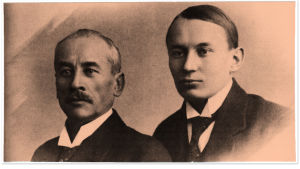 Oskar ja Aarre Merikanto yhteiskuvassa helmikuussa vuonna 1919.