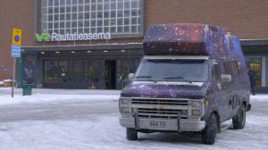 Auto Tampereen rautatieasemalla.