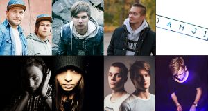 Ylärivi: Alora & Senii, Digital Mindz, Elaksi, Janji. Alarivi: Max Millian, Mizfire, Taival, KasperG
