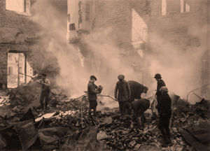 Turun kasarmi palon jälkeen 17.4.1918.