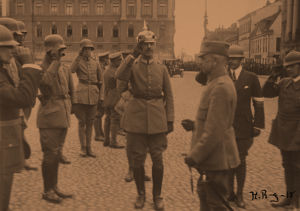 Jääkäriprikaatin paraati Helsingissä 28.4.1918.