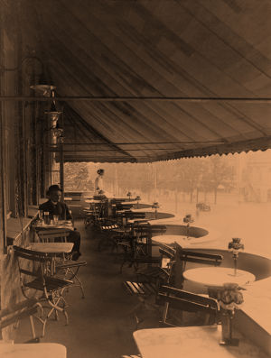 Ravintola Gradinin terassi osoitteessa Bulevardi 2-4. Ravintola Gradinin terassi 1915