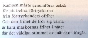 En dikt av Claes Andersson ur samlingen "Trädens sånger" (1979) En dikt av Claes Andersson ur samlingen "Trädens sånger" (1979)
