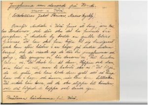 Bild ur Svenska Litteratursällskapets arkiv, SLS 280 509, insamlad av V.E.V. Wessman (1917). folksägner
