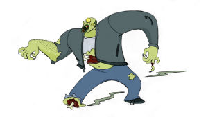 Zombi huojuu eteenpäin.