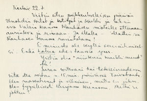 Miksi olen niin väsynyt, ihmetteli Meri päiväkirjassa heinäkuun lopussa 1947. Syy paljastui vähän myöhemmin ja edessä oli sairaalareissu. Ote päiväkirjasta heinäkuulta 1947.