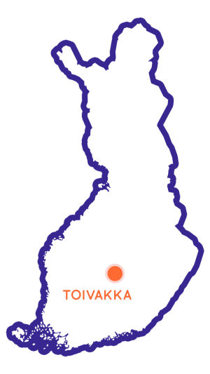 Kartta jossa merkittynä Toivakan paikkakunta Keski-Suomessa.