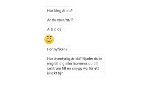 Mannen vill träffas i en välstädad toalett i bj:s tecken (oralsex). Foto: Skärmdump från diskussion på Kik. Texten är översatt från finska till svenska. En sockerpappa undrar vilken storlek flickan är i och undrar om hon kan komma till centrum för att suga av honom.