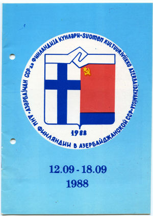 Suomen Azerbaidzanin kulttuuriviikon ohjelma 1988. Suomen kulttuuriviikon ohjelma 19188.