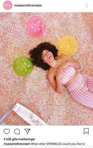 Skärmdump från The Museum of Ice Creams Instagramkonto Skärmdump från Instagram med #museumoficecream