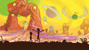 Cartoon Networkin Rick and Morty -sarja. Kuvituskuva Rick and Morty -sarjasta.