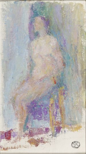 Sigrid Schauman målade många nakenstudier. Den här är från 1958. Sigrid Schauman: Nakenakt 1958