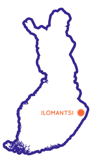 Suomen kartta johon merkitty Ilomantsin paikkakunta