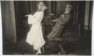 Elli Ranta ja Arvo Lehesmaa "Yö Kairossa" näytelmässä Viipurin Näyttämöllä 1920-luvun lopulla.