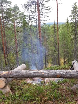 Lägerplats. Lea och Esko Paso, Kuusamo.