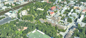 Fågelperspektiv över Samppalinnaparken.