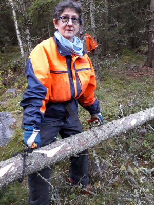 Anne Manner visar hur man hanterar lyftkrok och lyftsax. Anne Manne visar hur man hanterar lyftkrok och lyftsax.