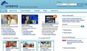Kuvakaappaus Yle Areenan desktop-käyttöliittymästä 2009