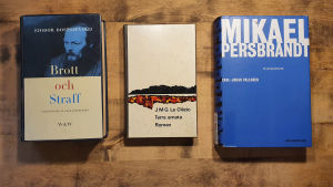 Pelles boktips Böckerna Brott och Straff av Fjodor Dostojevskij, Terra Amata av J.M.G Le Clezio och Så som jag minns det - en biografi om Mikael Persbrandt