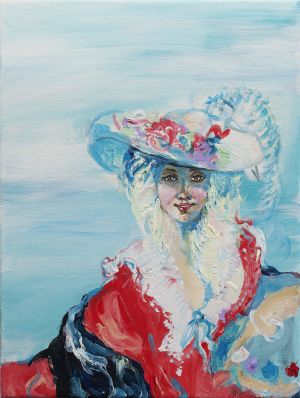 Krista Launosen maalaus Elisabeth Vigée Le Brunille. Krista Launosen maalaus Elisabeth Vigèe le Brunille.