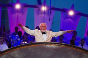 John Williams conducts during the A Capitol Fourth 2012 Independence Day Concert rehearsals at the National Mall in Washington, DC on Tues. July 3, 2012.