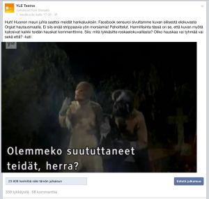 Teeman Facbook-julkaisu, aiheena Orgiat hautausmaalla ja Facebookin sensuuri