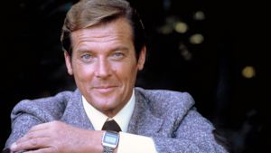 Roger Moore i Bond-filmen Moonraker från 1979. Skådespelaren Roger Moore i James Bond-filmen Moonraker.