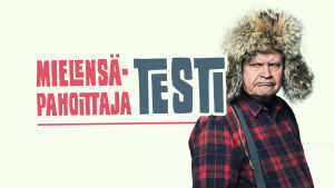 Mielensäpahoittaja (Heikki Kinnunen) pettyneen näköisenä + teksti Mielensäpahoittaja-testi