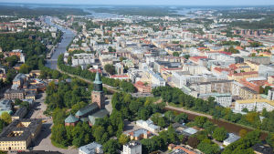 Flygbild över Åbo.