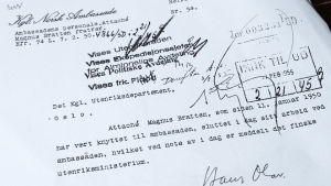 Magnus Brattens avskedsbrev år 1955. Norska Magnus Bratten arbetade som spion i Finland på 1950-talet.