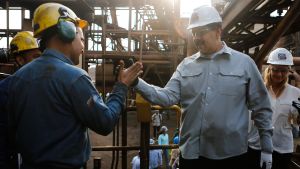 Nicolás Maduro på industribesök i Guayana, Venezuela 6.3.2019. Nicolás Maduro på industribesök i Guayana, Venezuela 6.3.2019