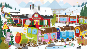 Vimligt bra år 2015. Illustratör: Johanna Sjöström. BUU-klubbens och Röda korsets adventskalender 2015. Bilden på kalendern är ritad av Johanna Sjöström.