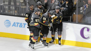 Säsongen 2017-18 har varit ett enda firande för Vegastruppen. Vegas Golden Knights firar mål.