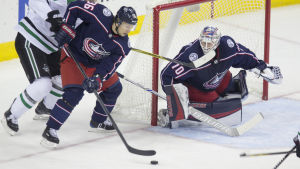 Jussi Jokinen spelade 14 matcher i Columbus. Jussi Jokinen i Columbus.