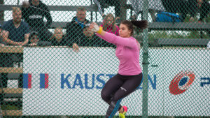 Kiira Väänänen tog U18-EM-brons för tre år sedan. Kiira Väänänen kastar slägga