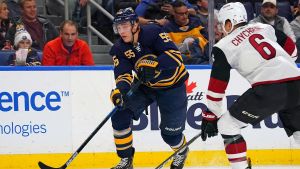 Rasmus Ristolainen och Jakob Chychrun. Rasmus Ristolainen och Jakob Chychrun.