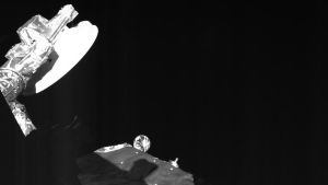 Maapallo BepiColombon kuvaamana 9. huhtikuuta 2020, kun luotain lensi kotiplaneettansa ohitse.