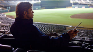 Brad Pitt som Oakland A's-klubbchefen Billy Beane. Brad Pitt i Moneyball