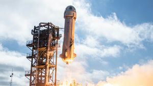 New Shepard nousee lennolleen nyt keskiviikkona 11. joulukuuta 2019. New Shepard nousemassa lennolleen.