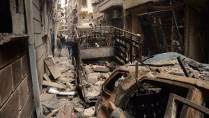 Staden Aleppo är totalförstörd. Aleppo så gott som sönderbombat