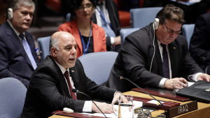 Haider al-Abadi tog över som Iraks premiärminister under mycket kaotiska förhållanden efter den skamfilade Nuri al-Maliki, som anklagas för att ha drivit sunniterna i IS händer med sin repressiva politik. Iraks premiärminister Haider al-Abadi.