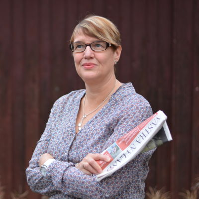 Tidningen Västra Nylands chefredaktör Marina Holmberg.