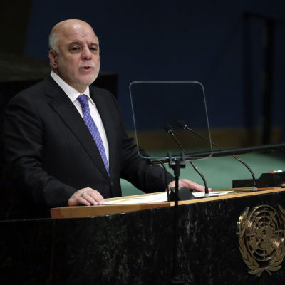 Iraks premiärminister Haider al-Abadi inför FN:s generalförsamling i New York