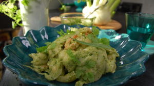 Pastapesto på lakritsörter pastapesto portion