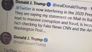 Trump anklagar Twitter för att blanda sig i presidentvalet i USA. Donald Trump på Twitter